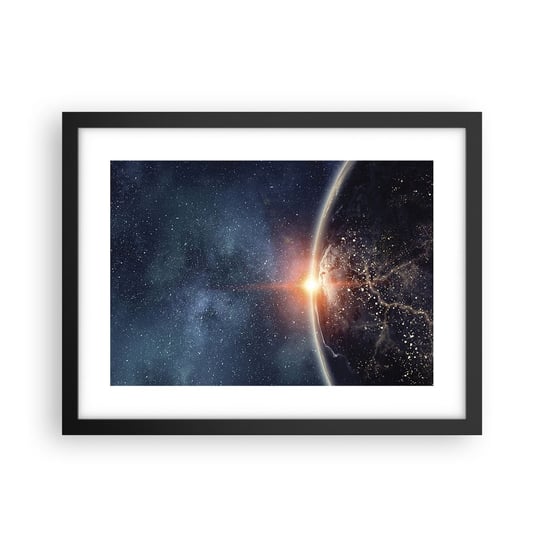 Obraz - Plakat - W nowej perspektywie - 40x30cm - Kosmos Galaktyka Wszechświat - Foto Plakaty na ścianę w czarnej ramie - Plakat do Salonu Sypialni ARTTOR ARTTOR