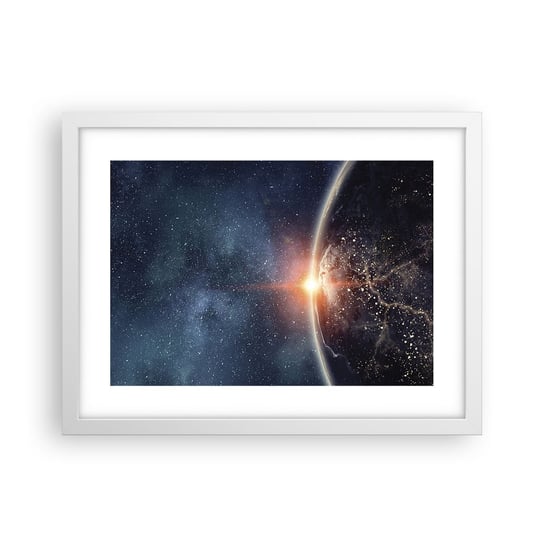 Obraz - Plakat - W nowej perspektywie - 40x30cm - Kosmos Galaktyka Wszechświat - Foto Plakaty na ścianę w ramie białej - Plakat do Salonu Sypialni ARTTOR ARTTOR