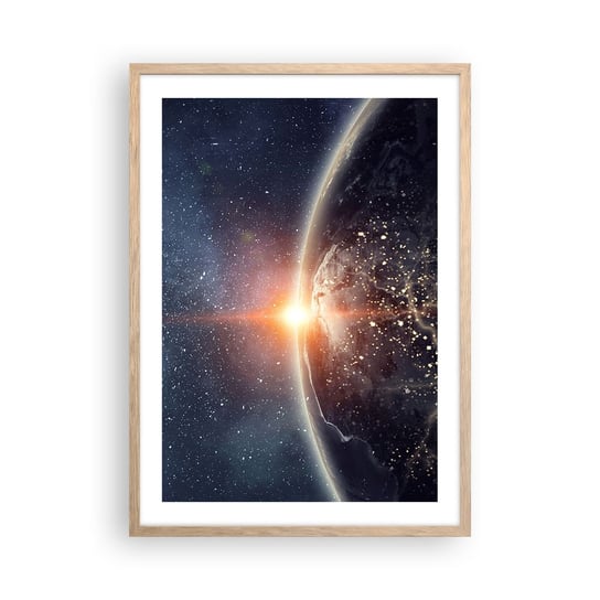 Obraz - Plakat - W nowej perspektywie - 50x70cm - Kosmos Galaktyka Wszechświat - Nowoczesny modny obraz Plakat rama jasny dąb ARTTOR ARTTOR