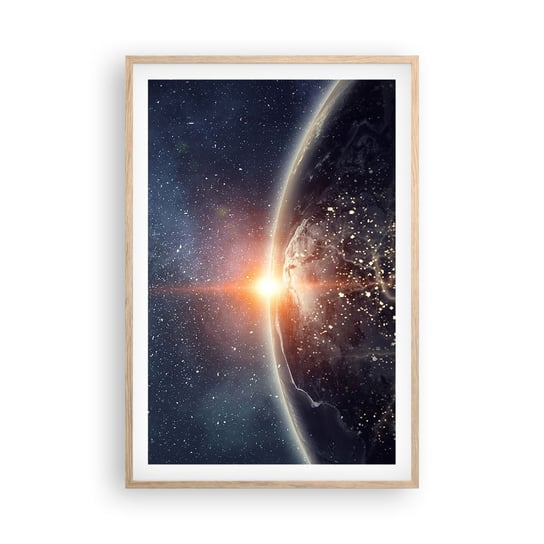 Obraz - Plakat - W nowej perspektywie - 61x91cm - Kosmos Galaktyka Wszechświat - Foto Plakaty na ścianę w ramie jasny dąb - Plakat do Salonu Sypialni ARTTOR ARTTOR
