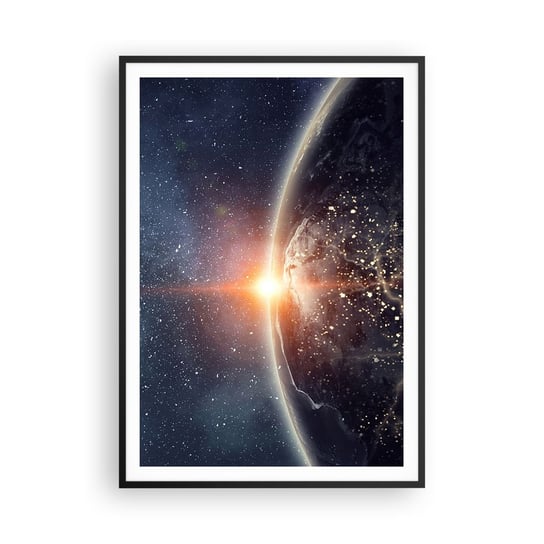 Obraz - Plakat - W nowej perspektywie - 70x100cm - Kosmos Galaktyka Wszechświat - Foto Plakaty w ramie koloru czarnego do Salonu Sypialni ARTTOR ARTTOR