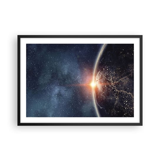 Obraz - Plakat - W nowej perspektywie - 70x50cm - Kosmos Galaktyka Wszechświat - Nowoczesny modny obraz Plakat czarna rama ARTTOR ARTTOR
