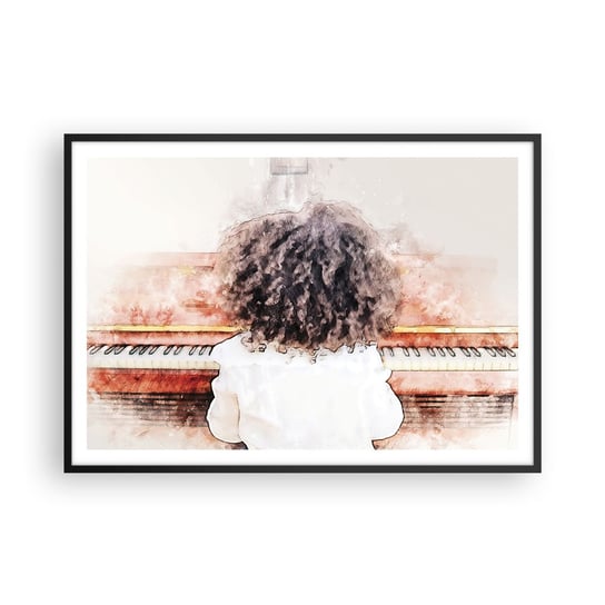 Obraz - Plakat - W nowym świecie - 100x70cm - Fortepian Muzyka Muzyk - Foto Plakaty w ramie koloru czarnego do Salonu Sypialni ARTTOR ARTTOR