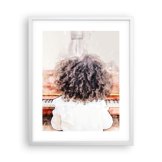 Obraz - Plakat - W nowym świecie - 40x50cm - Fortepian Muzyka Muzyk - Foto Plakaty w ramie koloru białego do Salonu Sypialni ARTTOR ARTTOR