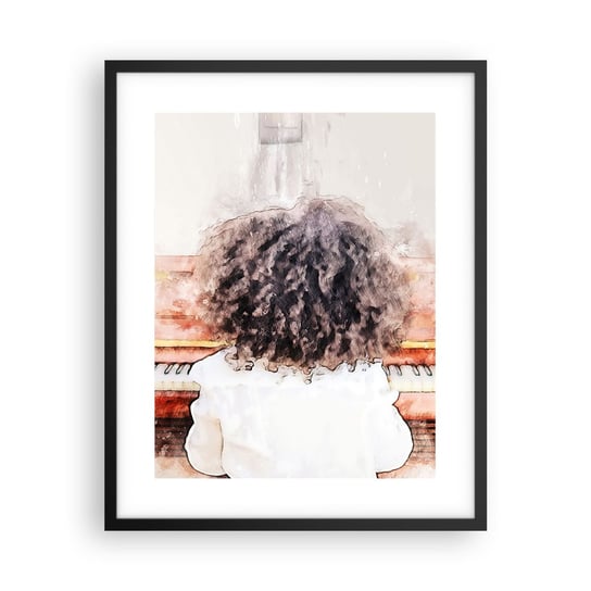 Obraz - Plakat - W nowym świecie - 40x50cm - Fortepian Muzyka Muzyk - Foto Plakaty w ramie koloru czarnego do Salonu Sypialni ARTTOR ARTTOR