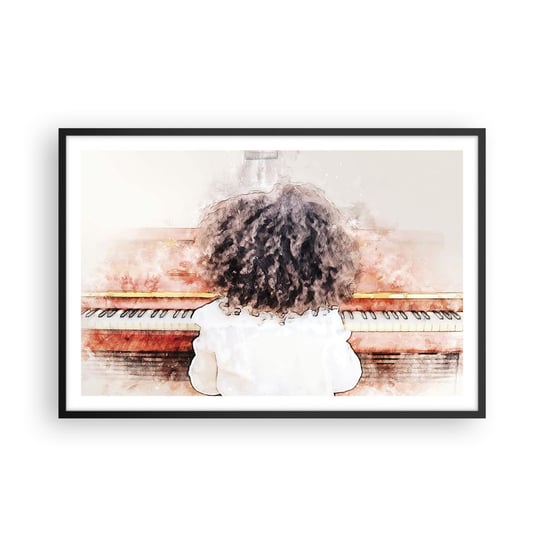 Obraz - Plakat - W nowym świecie - 91x61cm - Fortepian Muzyka Muzyk - Foto Plakaty na ścianę w czarnej ramie - Plakat do Salonu Sypialni ARTTOR ARTTOR