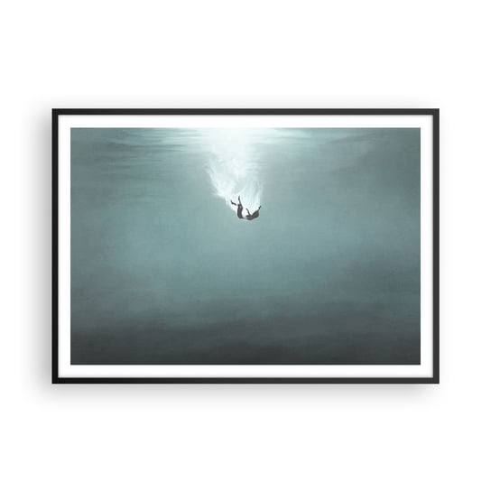 Obraz - Plakat - W objęciach oceanu - 100x70cm - Woda Minimalizm Podwodny - Foto Plakaty w ramie koloru czarnego do Salonu Sypialni ARTTOR ARTTOR