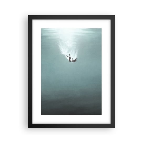 Obraz - Plakat - W objęciach oceanu - 30x40cm - Woda Minimalizm Podwodny - Foto Plakaty na ścianę w czarnej ramie - Plakat do Salonu Sypialni ARTTOR ARTTOR