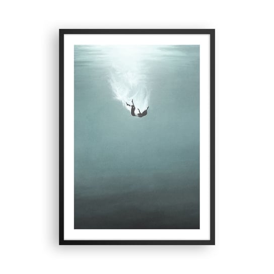 Obraz - Plakat - W objęciach oceanu - 50x70cm - Woda Minimalizm Podwodny - Nowoczesny modny obraz Plakat czarna rama ARTTOR ARTTOR