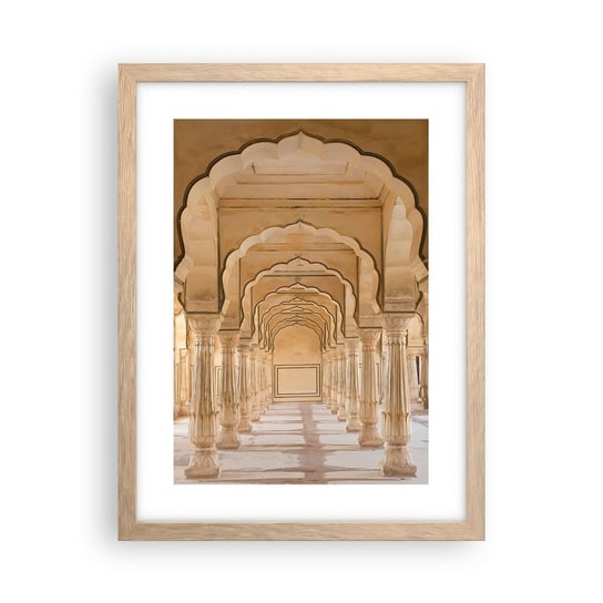 Obraz - Plakat - W pałacu maharadży - 30x40cm - Indie Architektura Łuki - Foto Plakaty na ścianę w ramie jasny dąb - Plakat do Salonu Sypialni ARTTOR ARTTOR