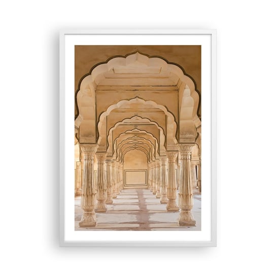Obraz - Plakat - W pałacu maharadży - 50x70cm - Indie Architektura Łuki - Nowoczesny modny obraz Plakat rama biała ARTTOR ARTTOR