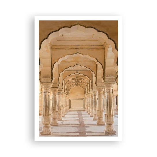 Obraz - Plakat - W pałacu maharadży - 70x100cm - Indie Architektura Łuki - Foto Plakaty bez ramy na ścianę do Salonu Sypialni ARTTOR ARTTOR