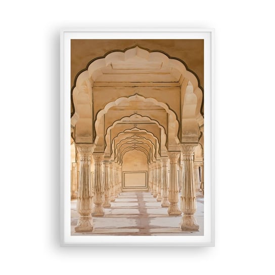 Obraz - Plakat - W pałacu maharadży - 70x100cm - Indie Architektura Łuki - Foto Plakaty w ramie koloru białego do Salonu Sypialni ARTTOR ARTTOR