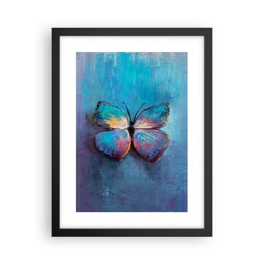 Obraz - Plakat - W pełnej krasie - 30x40cm - Motyl Sztuka Malarstwo - Foto Plakaty na ścianę w czarnej ramie - Plakat do Salonu Sypialni ARTTOR ARTTOR