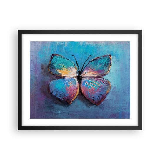 Obraz - Plakat - W pełnej krasie - 50x40cm - Motyl Sztuka Malarstwo - Foto Plakaty w ramie koloru czarnego do Salonu Sypialni ARTTOR ARTTOR