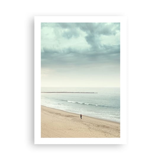Obraz - Plakat - w poszukiwaniu spokoju - 50x70cm - Morze Plaża Spacer - Nowoczesny modny obraz Plakat bez ramy do Salonu Sypialni ARTTOR ARTTOR
