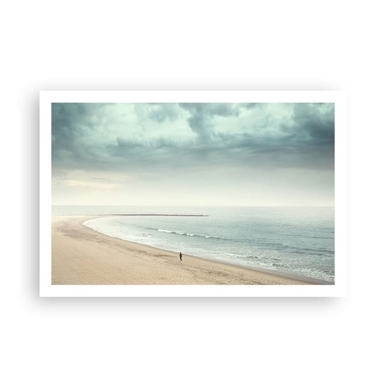 Obraz - Plakat - w poszukiwaniu spokoju - 91x61cm - Morze Plaża Spacer - Foto Plakaty na ścianę bez ramy - Plakat do Salonu Sypialni ARTTOR ARTTOR