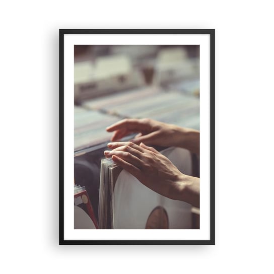 Obraz - Plakat - W poszukiwaniu wzruszeń - 50x70cm - Płyta Winylowa Muzyka Sklep Muzyczny - Nowoczesny modny obraz Plakat czarna rama ARTTOR ARTTOR