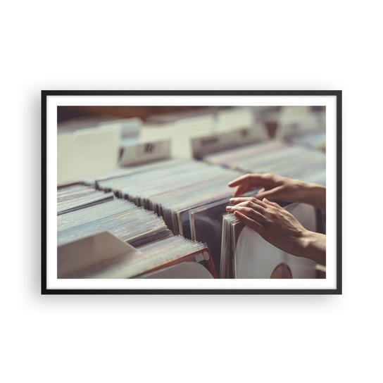 Obraz - Plakat - W poszukiwaniu wzruszeń - 91x61cm - Płyta Winylowa Muzyka Sklep Muzyczny - Foto Plakaty na ścianę w czarnej ramie - Plakat do Salonu Sypialni ARTTOR ARTTOR