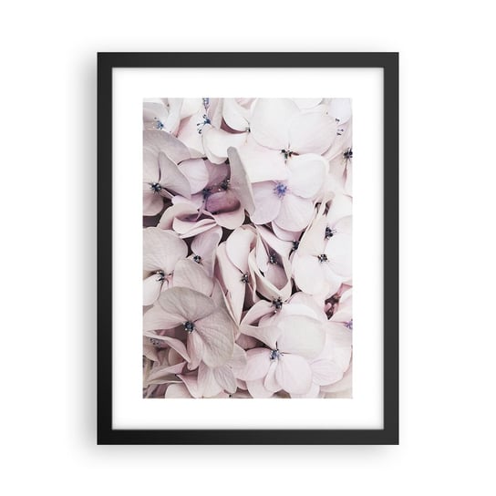 Obraz - Plakat - W powodzi kwiatów - 30x40cm - Kwiaty Subtelny Hortensje - Foto Plakaty na ścianę w czarnej ramie - Plakat do Salonu Sypialni ARTTOR ARTTOR