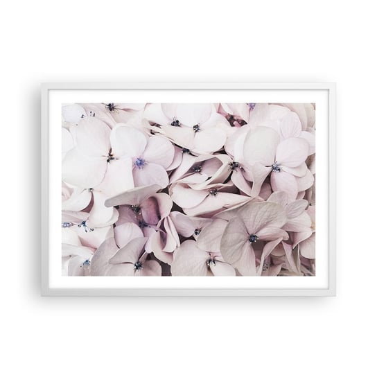 Obraz - Plakat - W powodzi kwiatów - 70x50cm - Kwiaty Subtelny Hortensje - Nowoczesny modny obraz Plakat rama biała ARTTOR ARTTOR
