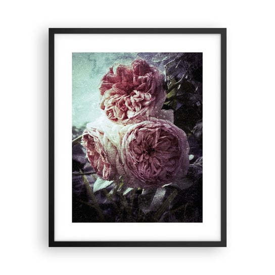 Obraz - Plakat - W romantycznym klimacie - 40x50cm - Kwiaty Vintage Bukiet - Foto Plakaty w ramie koloru czarnego do Salonu Sypialni ARTTOR ARTTOR