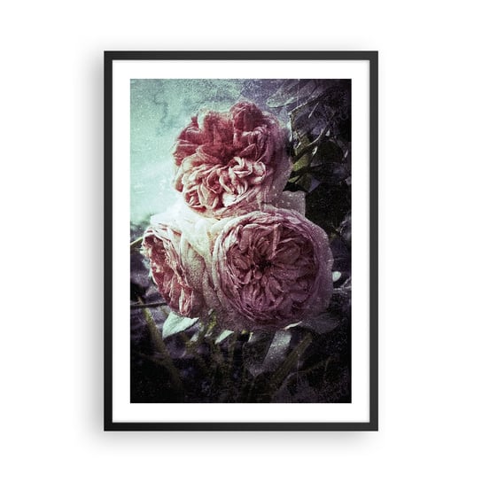 Obraz - Plakat - W romantycznym klimacie - 50x70cm - Kwiaty Vintage Bukiet - Nowoczesny modny obraz Plakat czarna rama ARTTOR ARTTOR