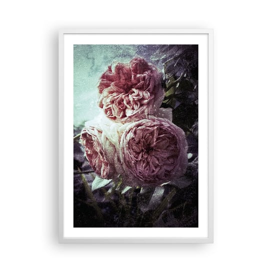 Obraz - Plakat - W romantycznym klimacie - 50x70cm - Kwiaty Vintage Bukiet - Nowoczesny modny obraz Plakat rama biała ARTTOR ARTTOR
