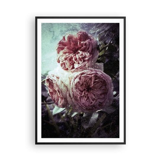 Obraz - Plakat - W romantycznym klimacie - 70x100cm - Kwiaty Vintage Bukiet - Foto Plakaty w ramie koloru czarnego do Salonu Sypialni ARTTOR ARTTOR