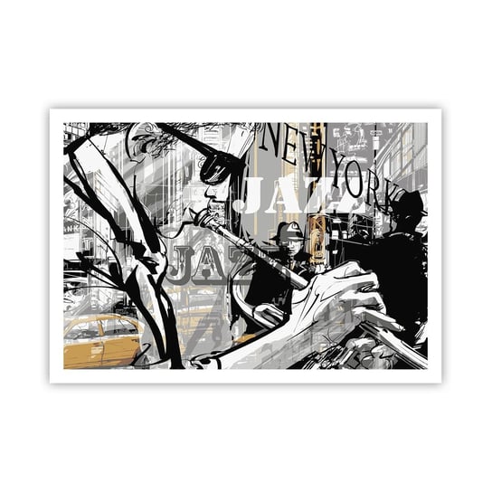 Obraz - Plakat - W rytmie Nowego Jorku - 100x70cm - Nowy Jork Muzyka Jazz - Foto Plakaty bez ramy na ścianę do Salonu Sypialni ARTTOR ARTTOR