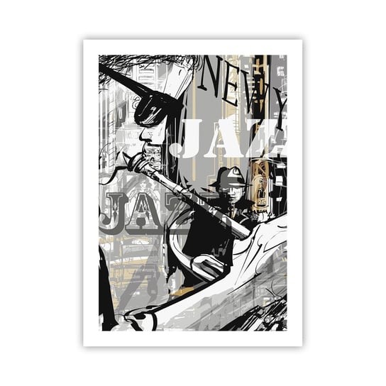 Obraz - Plakat - W rytmie Nowego Jorku - 50x70cm - Nowy Jork Muzyka Jazz - Nowoczesny modny obraz Plakat bez ramy do Salonu Sypialni ARTTOR ARTTOR