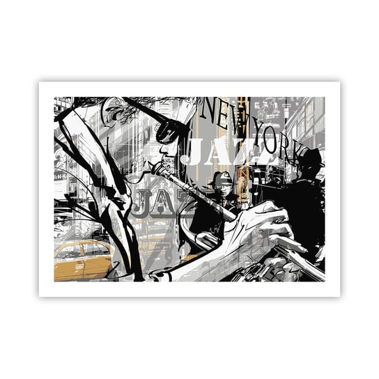 Obraz - Plakat - W rytmie Nowego Jorku - 70x50cm - Nowy Jork Muzyka Jazz - Nowoczesny modny obraz Plakat bez ramy do Salonu Sypialni ARTTOR ARTTOR