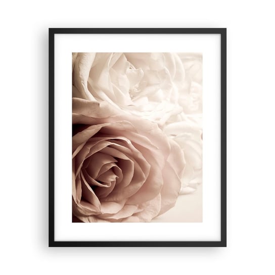 Obraz - Plakat - W sercu róży - 40x50cm - Róże Kwiaty Romantyczny - Foto Plakaty w ramie koloru czarnego do Salonu Sypialni ARTTOR ARTTOR