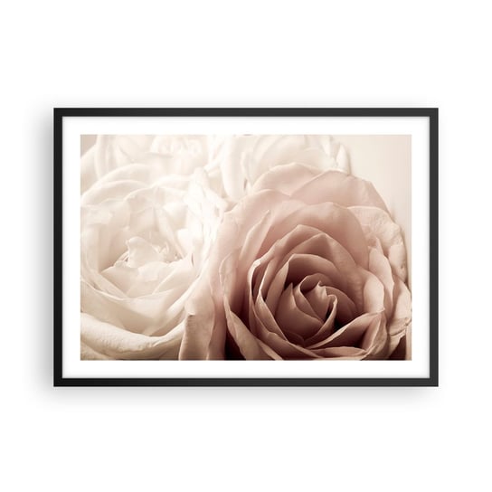 Obraz - Plakat - W sercu róży - 70x50cm - Róże Kwiaty Romantyczny - Nowoczesny modny obraz Plakat czarna rama ARTTOR ARTTOR