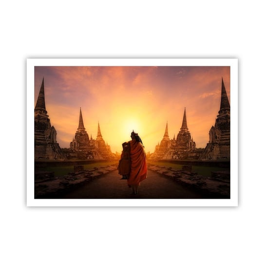 Obraz - Plakat - W spokoju przez wieczność - 100x70cm - Tajlandia Buddyzm Świątynia - Foto Plakaty bez ramy na ścianę do Salonu Sypialni ARTTOR ARTTOR