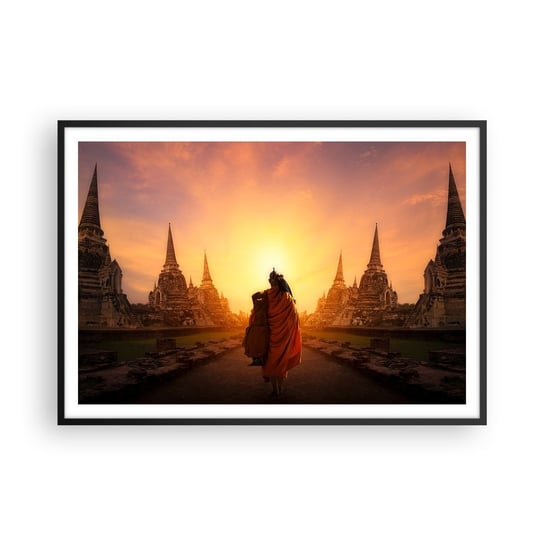 Obraz - Plakat - W spokoju przez wieczność - 100x70cm - Tajlandia Buddyzm Świątynia - Foto Plakaty w ramie koloru czarnego do Salonu Sypialni ARTTOR ARTTOR