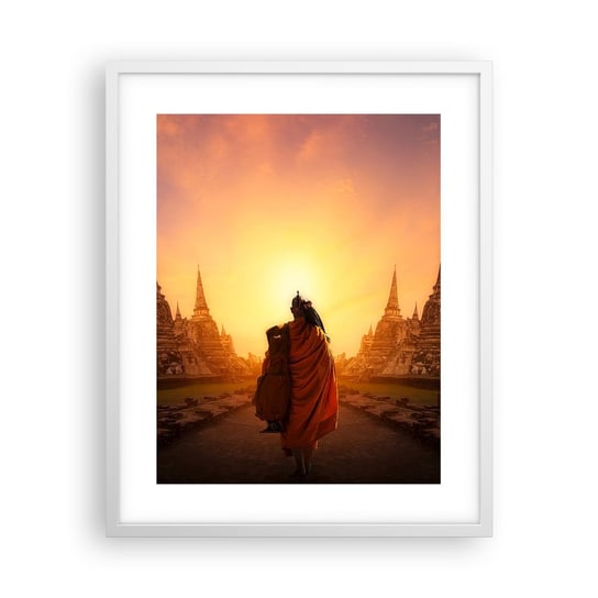 Obraz - Plakat - W spokoju przez wieczność - 40x50cm - Tajlandia Buddyzm Świątynia - Foto Plakaty w ramie koloru białego do Salonu Sypialni ARTTOR ARTTOR