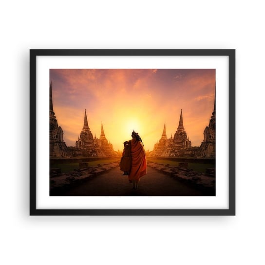 Obraz - Plakat - W spokoju przez wieczność - 50x40cm - Tajlandia Buddyzm Świątynia - Foto Plakaty w ramie koloru czarnego do Salonu Sypialni ARTTOR ARTTOR
