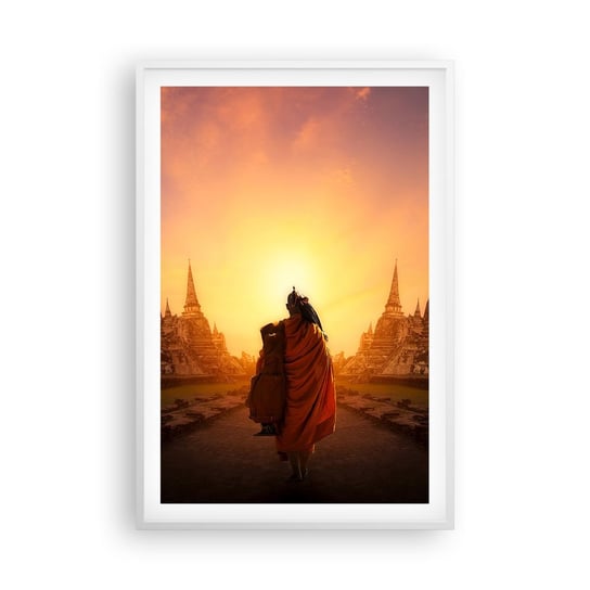 Obraz - Plakat - W spokoju przez wieczność - 61x91cm - Tajlandia Buddyzm Świątynia - Foto Plakaty na ścianę w ramie białej - Plakat do Salonu Sypialni ARTTOR ARTTOR