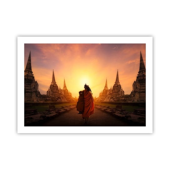 Obraz - Plakat - W spokoju przez wieczność - 70x50cm - Tajlandia Buddyzm Świątynia - Nowoczesny modny obraz Plakat bez ramy do Salonu Sypialni ARTTOR ARTTOR