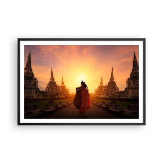 Obraz - Plakat - W spokoju przez wieczność - 91x61cm - Tajlandia Buddyzm Świątynia - Foto Plakaty na ścianę w czarnej ramie - Plakat do Salonu Sypialni ARTTOR ARTTOR