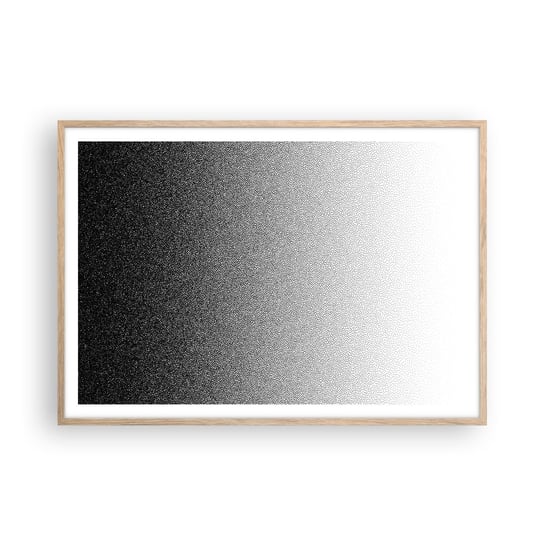 Obraz - Plakat - W stronę światła - 100x70cm - Czarno-Biały Abstrakcja Gradient - Foto Plakaty w ramie koloru jasny dąb do Salonu Sypialni ARTTOR ARTTOR