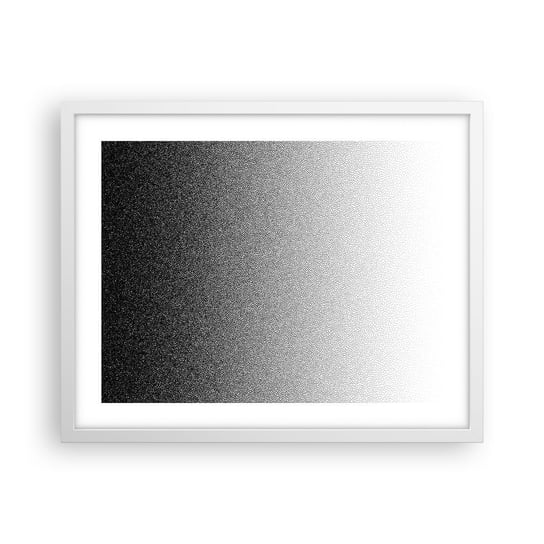 Obraz - Plakat - W stronę światła - 50x40cm - Czarno-Biały Abstrakcja Gradient - Foto Plakaty w ramie koloru białego do Salonu Sypialni ARTTOR ARTTOR