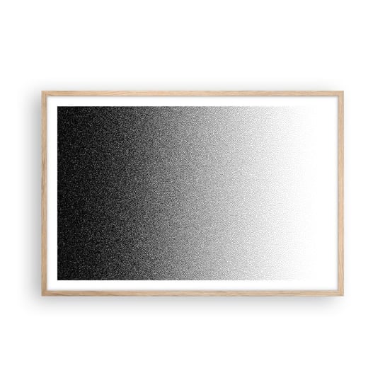 Obraz - Plakat - W stronę światła - 91x61cm - Czarno-Biały Abstrakcja Gradient - Foto Plakaty na ścianę w ramie jasny dąb - Plakat do Salonu Sypialni ARTTOR ARTTOR