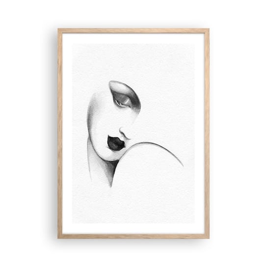 Obraz - Plakat - W stylu Łempickiej - 50x70cm - Portret Kobiety Kobieca Twarz Sztuka - Nowoczesny modny obraz Plakat rama jasny dąb ARTTOR ARTTOR