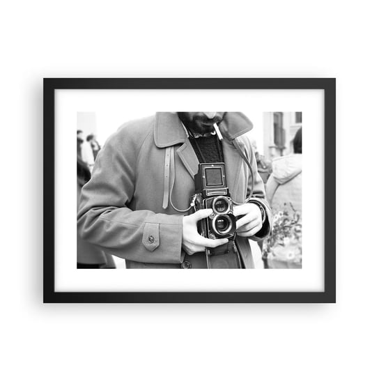 Obraz - Plakat - W stylu retro - 40x30cm - Aparat Fotograficzny Vintage Kamera - Foto Plakaty na ścianę w czarnej ramie - Plakat do Salonu Sypialni ARTTOR ARTTOR