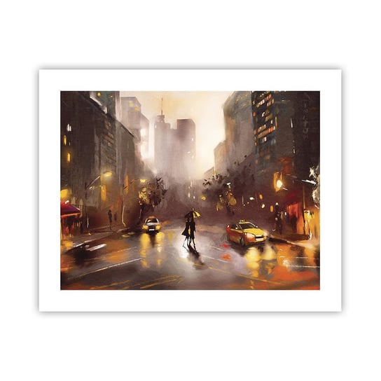 Obraz - Plakat - W światłach Nowego Jorku - 50x40cm - Nowy Jork Manhattan Architektura - Foto Plakaty bez ramy do Salonu Sypialni ARTTOR ARTTOR