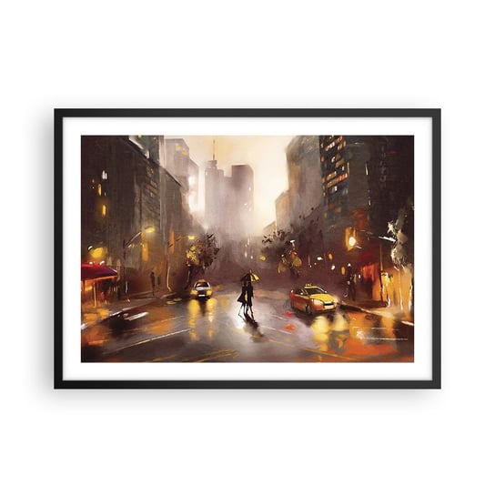 Obraz - Plakat - W światłach Nowego Jorku - 70x50cm - Nowy Jork Manhattan Architektura - Nowoczesny modny obraz Plakat czarna rama ARTTOR ARTTOR
