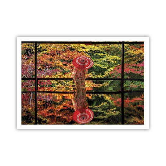 Obraz - Plakat - W świątyni natury - 100x70cm - Ogród Japoński Natura Gejsza - Foto Plakaty bez ramy na ścianę do Salonu Sypialni ARTTOR ARTTOR