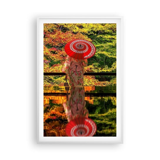 Obraz - Plakat - W świątyni natury - 61x91cm - Ogród Japoński Natura Gejsza - Foto Plakaty na ścianę w ramie białej - Plakat do Salonu Sypialni ARTTOR ARTTOR